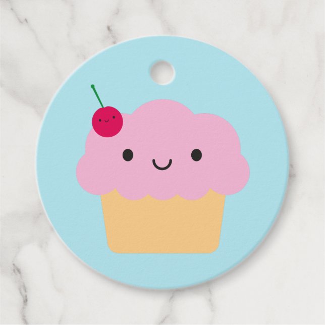 Etiquetas Para Recuerdos Kawaii Cupcake (Anverso)