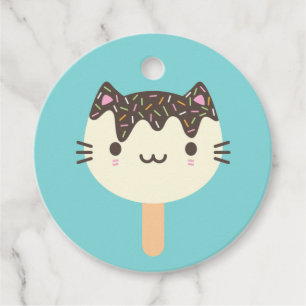 Etiquetas Para Recuerdos Kawaii Summer Ice Lolly Popsicle Cat