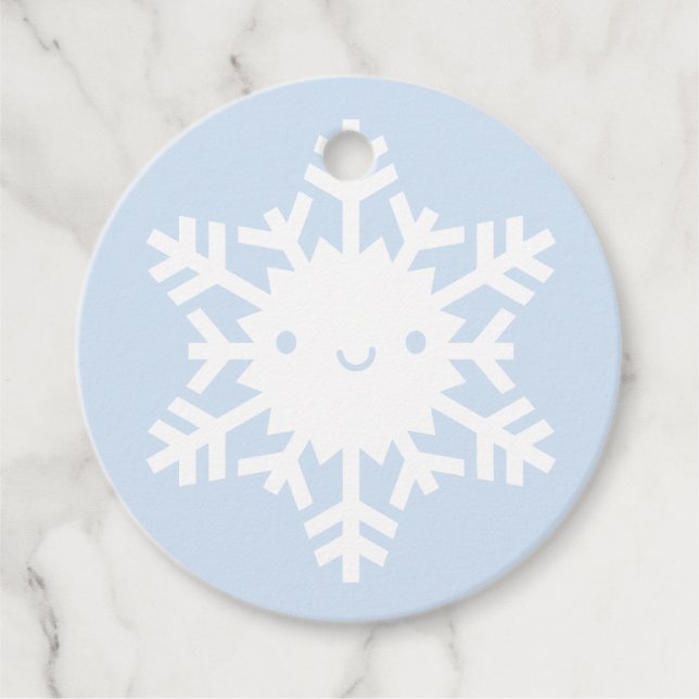 Etiquetas Para Recuerdos Kawaii Winter Snowflake (Anverso)