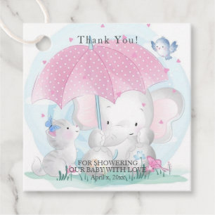 Etiquetas Para Recuerdos Kit de paraguas para baby shower elefante gatito m