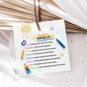 Etiquetas Para Recuerdos Kit de supervivencia del profesor de vuelta a la p