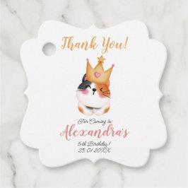 Etiquetas Para Recuerdos Kitten Meow Chica de la Corona Rosa Kitty Cat Cump