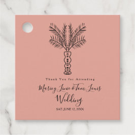 Etiquetas Para Recuerdos Kraft de papel dibujado a mano de palmera bohemio