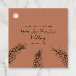 Etiquetas Para Recuerdos Kraft de papel dibujado a mano en árbol de palmas