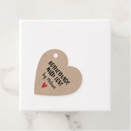Etiquetas Para Recuerdos Kraft Homemade With Love Heart Gift Tags