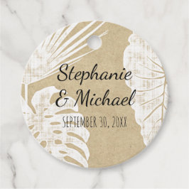 Etiquetas Para Recuerdos Kraft Modern Beach Simple Jungle Leaf Boda