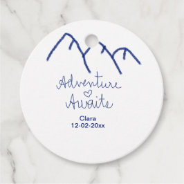 Etiquetas Para Recuerdos La aventura espera corazón de montaña azul agregar