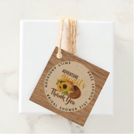 Etiquetas Para Recuerdos La aventura espera Girasoles Rústicos Despedida de