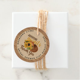 Etiquetas Para Recuerdos La aventura espera Girasoles Rústicos Despedida de