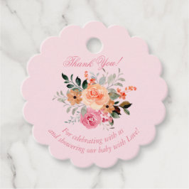 Etiquetas Para Recuerdos La Bebé Floral Rosa Está En Camino