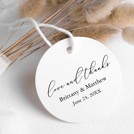 Etiquetas Para Recuerdos La caligrafía minimalista Boda el amor gracias ron
