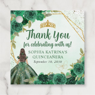 Etiquetas Para Recuerdos La flor de oro verde esmeralda, corona de princesa