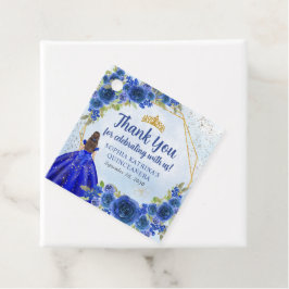 Etiquetas Para Recuerdos La flor floral de oro azul de la marina, corona de