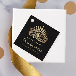 Etiquetas Para Recuerdos La princesa de Quinceanera Tiara corona el oro neg