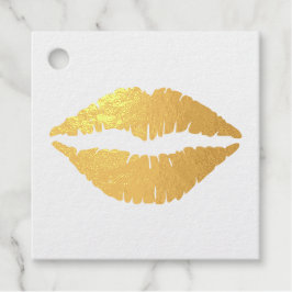 Etiquetas Para Recuerdos Labios de Beso de Oro