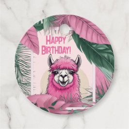 Etiquetas Para Recuerdos Lama sonriente rosa feliz
