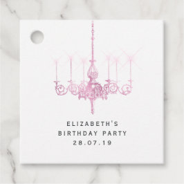 Etiquetas Para Recuerdos Lámparas de araña y secuencias rosas Glam