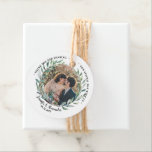 Etiquetas Para Recuerdos Las acuarelas rusas dejan una foto boda Gracias<br><div class="desc">La acuarela rústica deja la foto boda Gracias Etiquetas Favor. Añade tu propia foto,  texto,  nombres y fecha y crea etiquetas de favores de boda muy personales y únicas. Encantado de decir "gracias" a sus invitados bodas.</div>