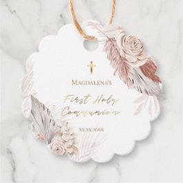 Etiquetas Para Recuerdos Las flores del boho de la primera comunión favorec