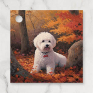 Etiquetas Para Recuerdos Las hojas de Bichon Frise en otoño se inspiran
