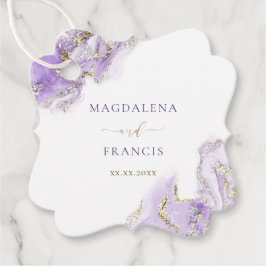 Etiquetas Para Recuerdos lavanda oro tinta mármol boda Favor Tags