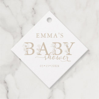 Etiquetas Para Recuerdos Lavender Floral Baby Shower | Elegant Wildflower