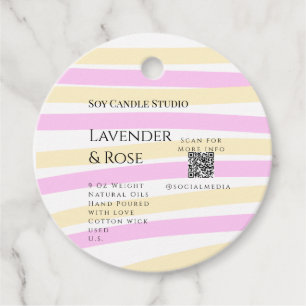 Etiquetas Para Recuerdos Lavender rosa soja negocios de velas añadir código
