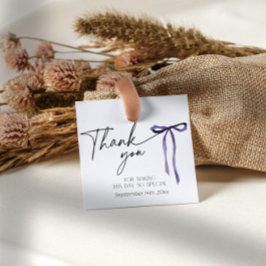 Etiquetas Para Recuerdos Lazo morado Agradecimiento oscuro gótico nupcial