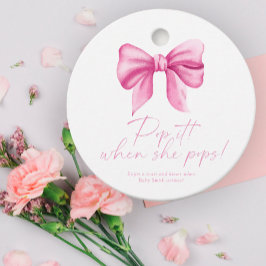 Etiquetas Para Recuerdos Lazo rosa - Hazlo estallar cuando ella lo haga