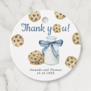 Etiquetas Para Recuerdos Leche y galletas Baby shower Gracias