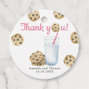 Etiquetas Para Recuerdos Leche y galletas Baby shower Gracias