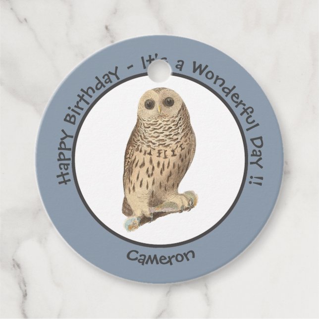 Etiquetas Para Recuerdos Lechuza prohibida - Cumpleaños u otro evento temát (Anverso)