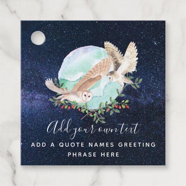 Etiquetas Para Recuerdos Lechuzas personalizadas (Anverso)