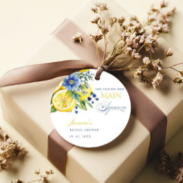 Etiquetas Para Recuerdos Lemon Blue Floral Citrus Bridal Shower
