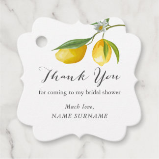 Etiquetas Para Recuerdos Lemon Bridal Ducha Favor Tags