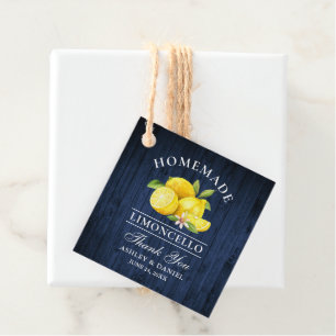 Etiquetas Para Recuerdos Lemons Blue Wood Limoncello Gracias Square Twine