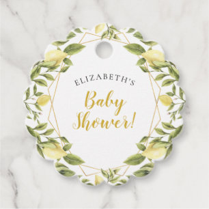 Etiquetas Para Recuerdos Lemons Greenery Baby Shower