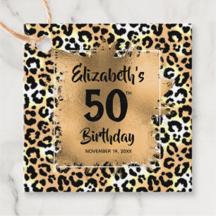 Etiquetas Para Recuerdos Leopard Animal Print 50th Birthday Personalizado