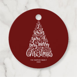 Etiquetas Para Recuerdos Les deseo una muy Feliz Navidad tipografía Textos