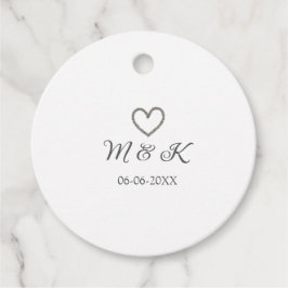 Etiquetas Para Recuerdos Letra boda de corazón plateado nombre de pareja le