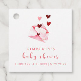 Etiquetas Para Recuerdos Letra de color agua dulce corazón Baby Shower