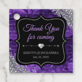 Etiquetas Para Recuerdos Letras de Sirena Iridescente Morado Quinceañera