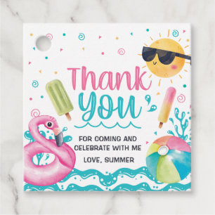 Etiquetas Para Recuerdos Let's get cool in the Pool birthday Favor tags