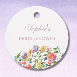 Etiquetas Para Recuerdos Lilac Roses rosados Brillante Floral Brillante Duc