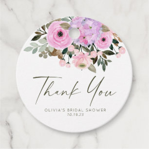 Etiquetas Para Recuerdos Lilac y Floral Rosa, ducha de novias