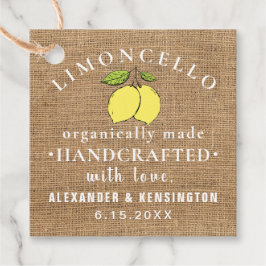 Etiquetas Para Recuerdos Limoncello Burlap Aspecto Rústico País