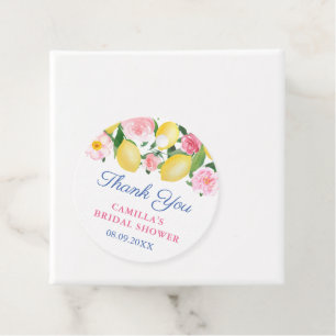 Etiquetas Para Recuerdos Limones de Amalfi Baldosa Azul para Baby Shower o