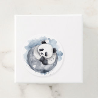 Etiquetas Para Recuerdos Lindo Panda Acolor Al Agua Dormido