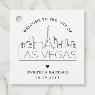 Etiquetas Para Recuerdos Línea aérea de Las Vegas Boda Bienvenido Favor