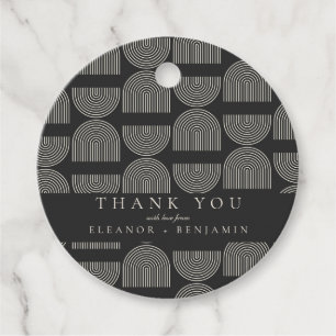 Etiquetas Para Recuerdos Líneas elegantes Personalizado Boda blanco negro G